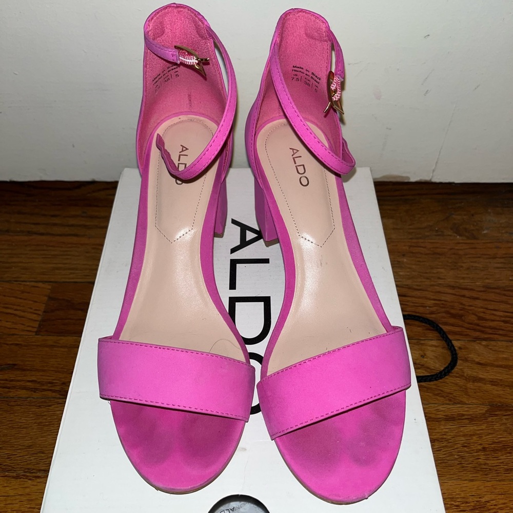 Aldo hot pink strap heels
